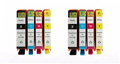 JCPINKTONER(TM) Compatible Ink Cartridge Replacement FOR New Generation HP 564XL 8 Pack Compatible With Photosmart 5510 5511 5512 5514 5515 5520 5522 5524 5525 6510 6512 6515 620 6525 7510 7515 7520 7525 B8500 B8550 B8553 B8558 C5300 C5324 C5370 C5373 C5380 C5383 C5388 C5390 C5393 C6300 C6324 C6340 C6350 C6375 C6380 C6383 C6388 D5400 D5445 D5460 D5463 D5468 D7500 D7560 C309 C310 C410 C510 B209 B210 Series Officejet 4620 4622 Deskjet 3070a 3520 3521 3522 3526 Printer