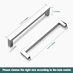 GOBEKOR 5 Pack Polished Chrome Cabinet Pulls Solid