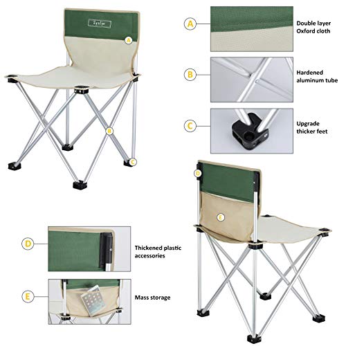 Synlyn Campingstuhl Klappbar Camping Faltstuhl Klappstuhl mit Tragetasche ultraleichter Angelstuhl Anglerstuhl Outdoor… – Bild 5