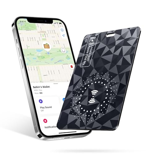 Wallet Tracker Card for Apple Find My(iOS Only), Wallet Finder Slim Smart Tracking Bluetooth Tracker for Purse Luggage Tags Passport, IP68 Waterproof Item Finder for Home Travel