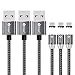 UGI 3 Pack Type C Magnetic Cable Nylon Braided Wire Magnetic Charging USB C Cable 6.6ft Cord for Samsung Galaxy S8 S8 Plus Google Pixel/Pixel XL, Nexus 6P/5X, OnePlus