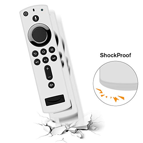 Remote Case/Cover for Fire TV Stick 4K, Protective Silicone Cover Lightweight [Anti Slip] Shockproof for Fire TV Cube/Fire TV(3rd Gen) Compatible with All-New 2nd Gen Alexa Voice Remote Control-White - Thumbnail 4