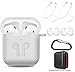 amasing AirPods Case 7 in 1 for Airpods 1&2 Accessories Kits Protective Silicone Cover for Airpod Gen1 2 (Front Led Visible) Included 2 Ear Hook /2 Staps/1 Clips Tips Grips/1 Zipper Box White primary