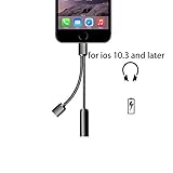 Coopsion iPhone7 Earphone Charging and Audio Braided Adapter, Lightning to 3.5mm Braided Adapter for iPhone7, 7Plus, 6 6S 6Plus, iPhone5 5C 5S, iPad and iPod(black)