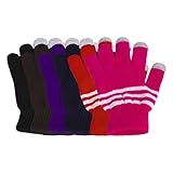 Pack of 6 Texting Gloves Women - Assorted Touch Screen Gloves Women