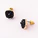 Jane Stone Fashion Resin Square Colorful Faux Druzy Stone Black Stud Earrings for Women and Teens(E0630-Black)