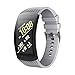 NotoCity Compatible Band Solft Silicone Gear Fit2 Watch Strap Fit2 Pro Smartwatch Bands Man Women (Black/grey, Small)