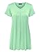 MBJ WT1057 Womens V Neck Short Sleeve Pleats Tunic Top M MINT