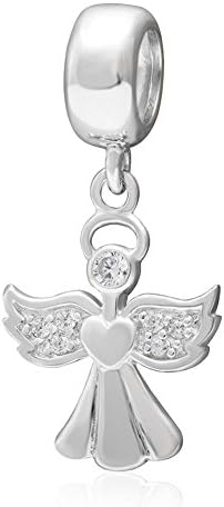 Angel Charm Sterling Silver Fairy Charm Dangle Charm Christmas Charm for DIY Charms Bracelet