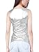 Allegra K Women's Halloween Shiny Party Club Cami Sparkly Metallic Tank Top X-Small Silver