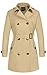 wantdo Women's Waterproof Trench Coat Classic Lapel Outerwear Coat with Belt