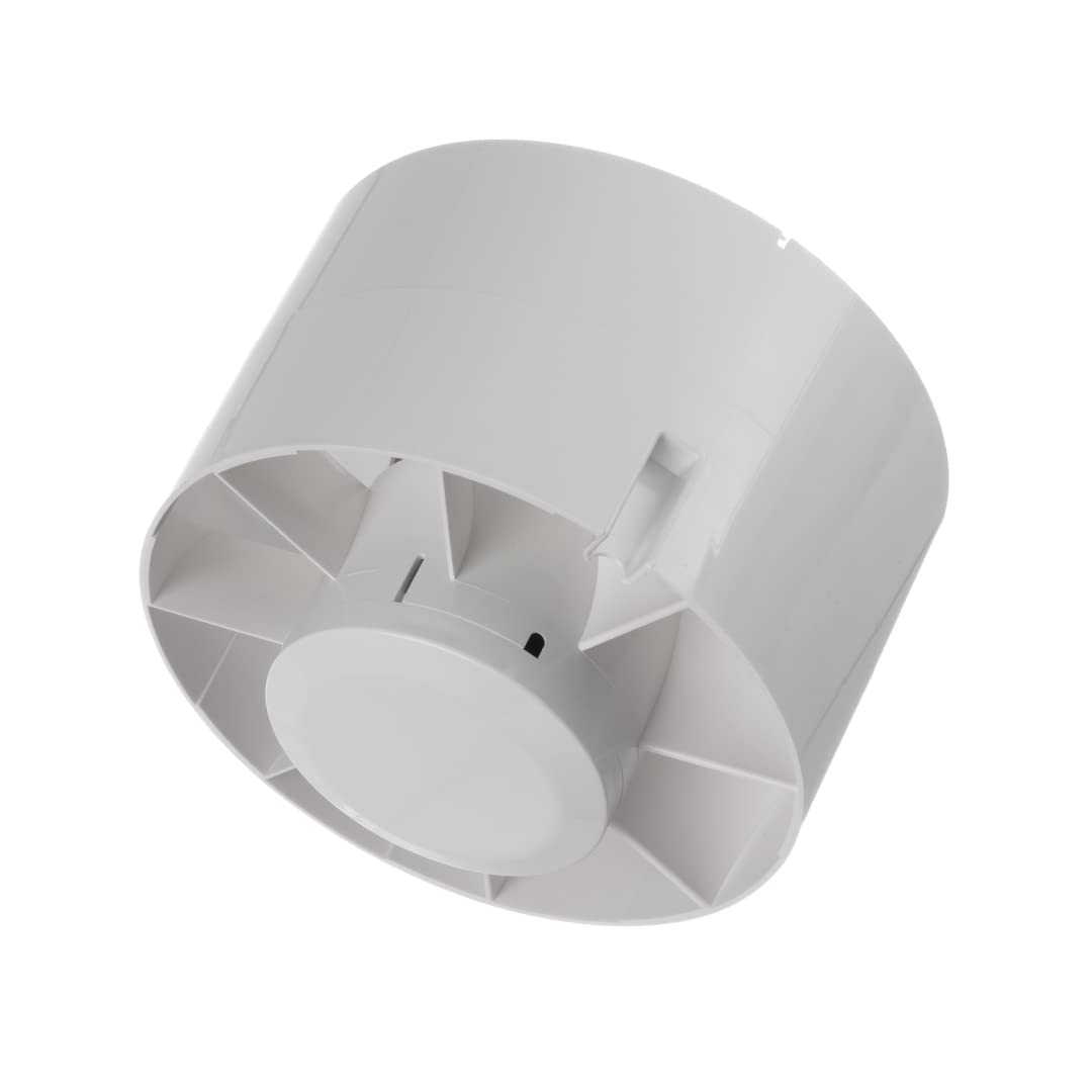 EUROPLAST Ø 125mm | 5 inch Round Pipe Fan - Bathroom Fan - Duct Fan - Plastic - White