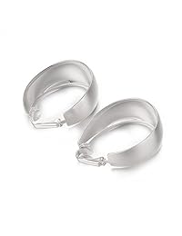 Yoursfs - Pendientes de clip para mujer, chapados en oro blanco y rosa de 18 quilates, no perforados