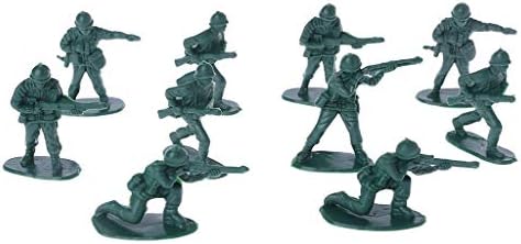 HNDHUI 10pcs Simulation Army Soldiers Toys Figures, Mini Play Figures Military Model Toy Plastic For Children Boys (Green)