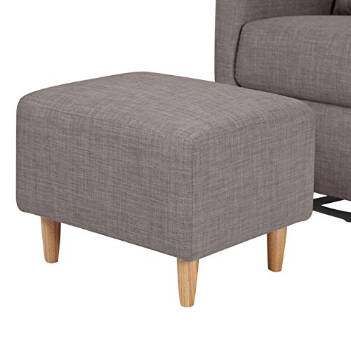 Babyletto Toco Upholstered Swivel Glider and Stationary Ottoman in Grey