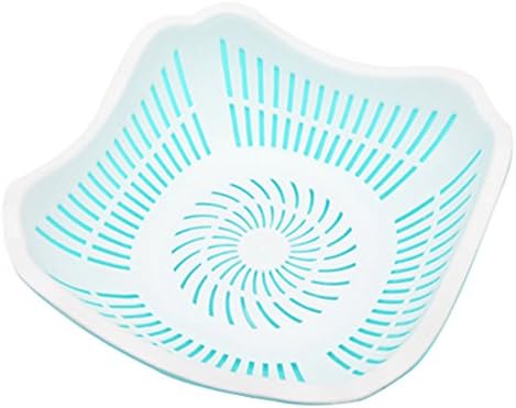 Battletter Square Plastic Fruit Vegetable Draining Washing Basket Kitchen Storage Tray (blue)