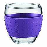 Bodum 3-Ounce Pavina Glasses with Silicone Grip, Purple, Set of 2
