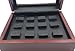 TuoYu 1-12 Holes Championship Rings Trophy Jewelry Display Cases Wooden Boxes (12 Holes)