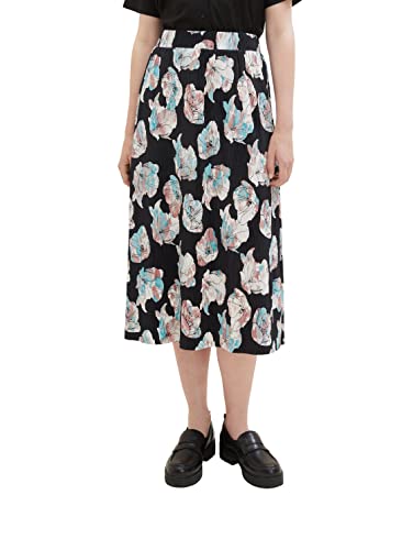 TOM TAILOR Jupe plissée avec Motif, 32413-tie Dye Flower Design, 40 Femme