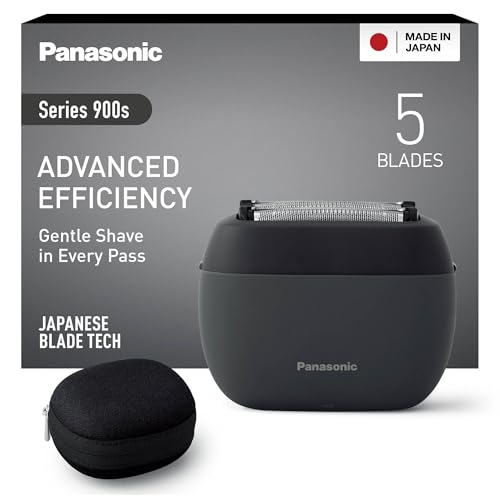 Panasonic ES-PV3B-K803 Series 900s Premium Kompakt-Rasierer, Nass- und Trockenrasierer mit 5 Klingen für Männer, reaktionsschneller Bartsensor, USB-C, Premium Case, Anthrazit