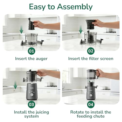 CANOLY COLD PRESS JUICER, 4.5″ WIDE FEED CHUTE JUICER MACHINE