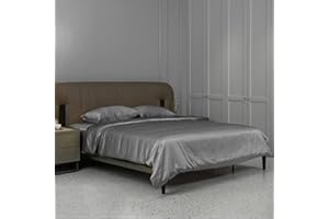 CloverSilk 22 Momme Silk Duvet Cover, 100% Mulberry Silk Comforter Quilt Cover with Zipper Closure, Ultra Soft, Durable, 1pc Duvet Cover Only - California King Size, Grey