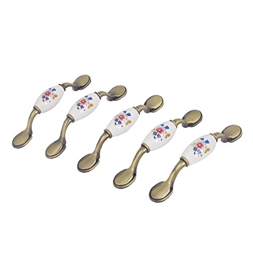 Uxcell cabinet drawer closet ceramic pull handle grip w…