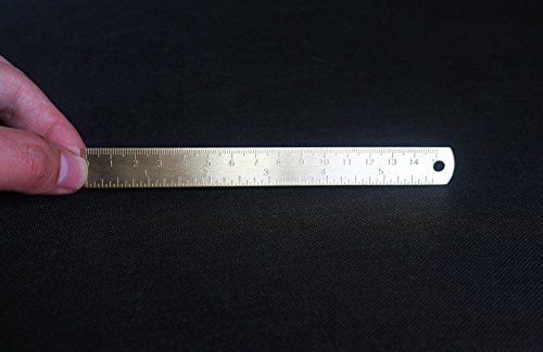 EKLOEN 6 Inch Brass Ruler, Durable Tiny Ruler, Ideal for Notebooks, Planners, Diaries and As a Bookmark
