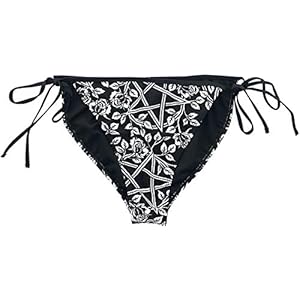 Gothicana by EMP Schwarze Bikinihose mit Pentagrammen und Rosen Bikini Slip zwart