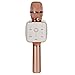 Karaoke Microphone - Portable Wireless Handheld Bluetooth with Amplifier - Broadcast, Present, Youtube Songs, for Android, Apple, and Computers - Rose Gold