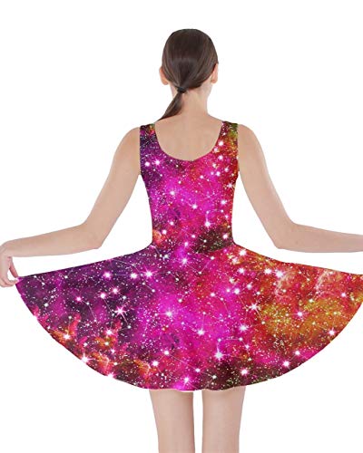 CowCow Womens Starry Night Sky Moon Stars Space Constellations Planets Mrs Frizzle Skater Dress, XS-5XL - Image 3