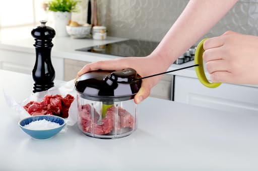 Tefal ingenio manual k13204 - picador manual sem fio com capacidade de 900 ml + 1 cabeça, picador manual de alimentos, sem eletricidade, base antiderrapante, lâminas em aço inoxidável