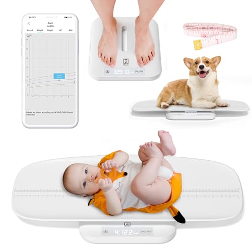 MUJA Báscula Digital Multifuncional, Apta para Niño, Adultos, y Mascotas como Perros y Gatos, Báscula Hasta 150 KG con Función de Retención