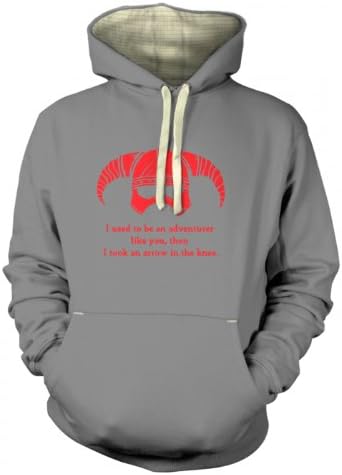 Arrow In The Knee (red Detail) Premium Hoodie Small Dusty Grey