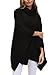 BerryGo Women's Chic Turtleneck Batwing Sleeve Asymmetric Knitted Poncho Pullovers Sweater