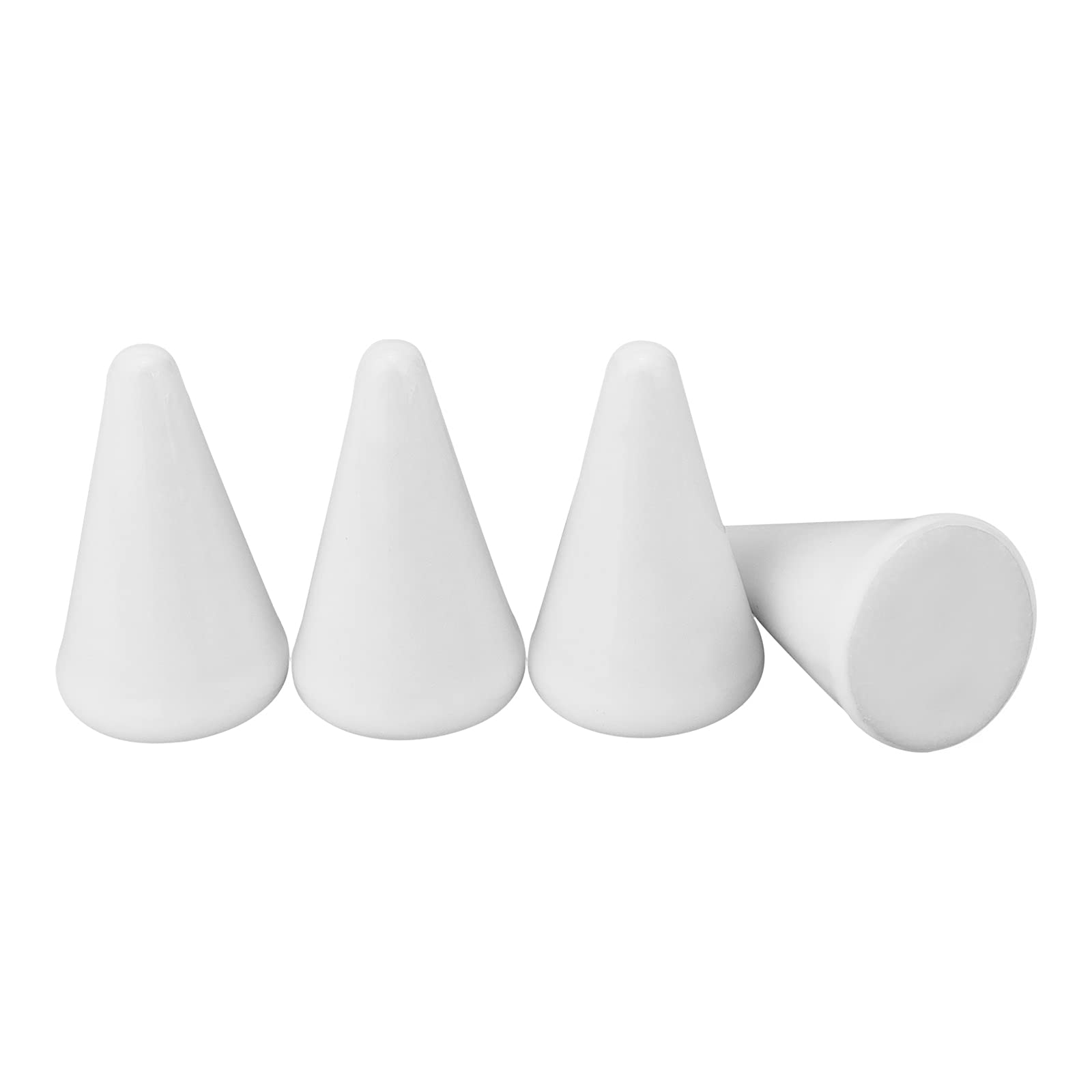 FINGERINSPIRE 4Pcs Porcelain Ring Holder Tower White Ceramic Cone Shape Decorative Display Stand for Jewelry Display Porcelain Ring Setting for Jewelry Wedding Ring (3x5cm)