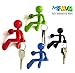 4 pcs Refrigerator Fridge Key Magnet Holder with Wall Climbing Man Design and Strong Magnet Holds Up to 1.4 lbs for Home Office Present Decoration in Black Green Red Blue