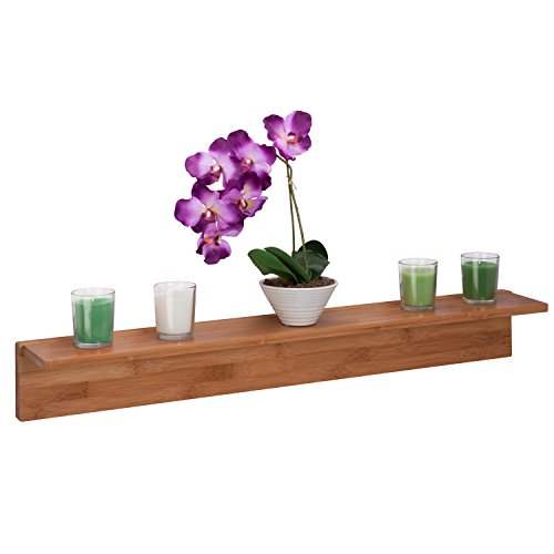 Honeycando Shf04412 Bamboo Lshaped Wall Shelf With Mounting Hardware, 2953L X 457W X 394H