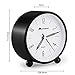 Alarm Clock.Mensent 4 inch Round Silent Analog Alarm Clock Non Ticking,with Night Light, Battery Powered Super Silent Alarm Clock, Simple Design Beside/Desk Alarm Clock (White) (Black2)