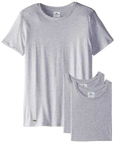 UPC 888113140963, Lacoste Men&#39;s 3-Pack Essentials Cotton Crew Neck T-Shirt, Grey, X-Large