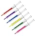 Tinksky 6pcs Novelty Syringe Shaped Highlighter Fluorescent Pens in 6 Different Colors (Yellow+Orange+Blue+Green+Red+Purple)
