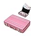 Riipoo(TM) Fashion New Mini Code Case Aluminum Business Card Holder Name Card Holder Case, Product material 0.6mm Aluminum (Pink)