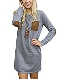 Women's Elbow Patch Shift Color Block T-Shirt Dress