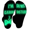 Gaming Socks, Do Not Disturb I’m Gaming ,Gaming Socks for Teen Boys Gamer with Glowing, Novelty Socks for Men Women…