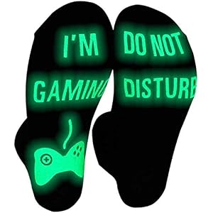 Gaming Socks, Do Not Disturb I’m Gaming ,Gaming Socks for Teen Boys Gamer with Glowing, Novelty Socks for Men Women…