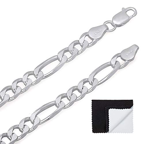 5.5mm 925 sterling silver nickel-free figaro link chain, 24"…