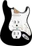 Music Treasures Co. Black Electric Guitar Duplex Outlet Cover