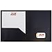 JAM PAPER Plastic 2 Pocket POP Folders - Durable School Folders - Black - 6/Pack