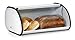 Polder Premium Retro Style, Large-capacity, 18/8 Steel Bread Box, Measures 17