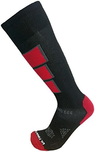 Ultimate SocksMens Thermolite Ski Snowboard Socks - Performance Material and Knitting with Cushioning Support Stretch Padding Breathable